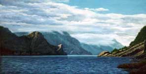 Oil painting of Columbia Gorge.
