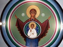 Icon of platytera, the Mother of God with Christ as Child